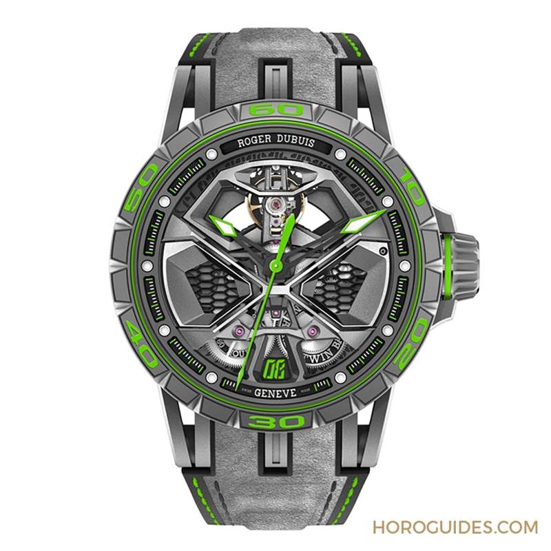 ROGER DUBUIS - 致虛擬車賽The Real Race！ 羅杰杜彼Excalibur Huracán Performante鏤空自動(dòng)上鏈腕表